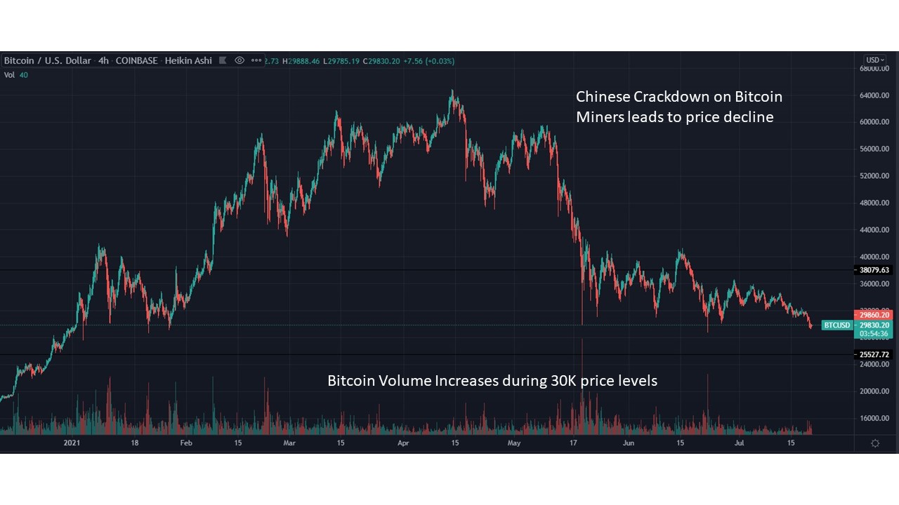 Bitcoin 2021 Price Chart with Volume 